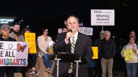 Councilmember Gary Kendrick joins the community at a press conference before the council meeting on Jan. 27, 2026.