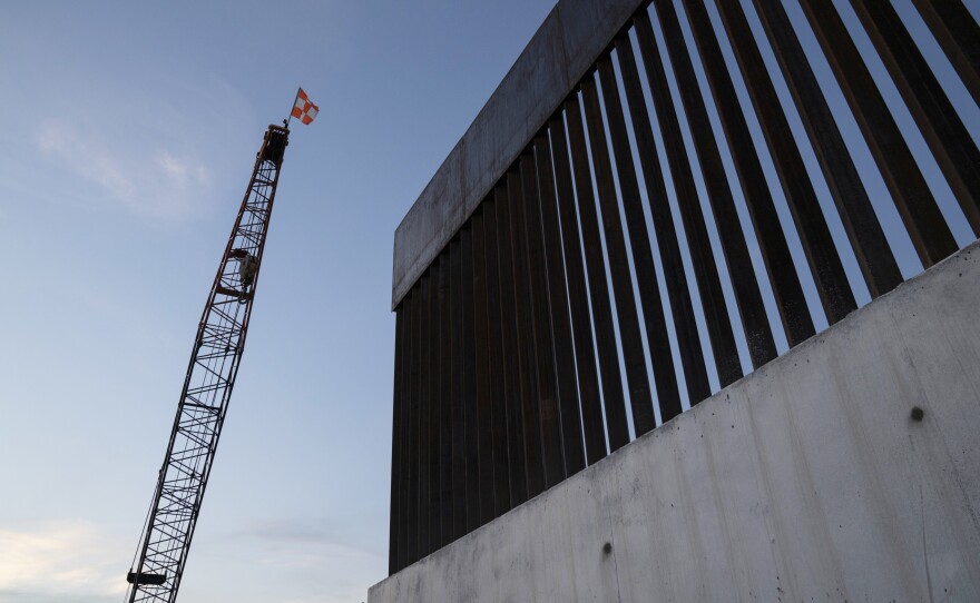 A new section of the border wall is seen in November 2019 south of Donna, Texas. Trump's 576-mile border wall is expected to cost nearly $20 million per mile, which is more expensive than any other wall under construction in the world.