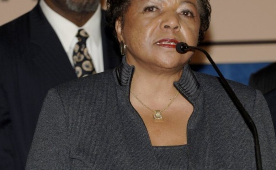 Alice Huffman, president of California NAACP, speaks at a 2006 event in Burbank, Calif. The California NAACP has endorsed Proposition 19.