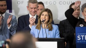 Interim District Attorney Summer Stephan is shown at the Lincoln Club Republican watch party on June 5, 2018. 