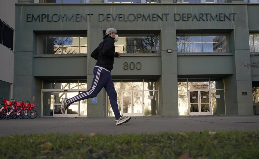 The office of the California Employment Development Department is seen in Sacramento, Calif., Friday, Dec. 18, 2020.