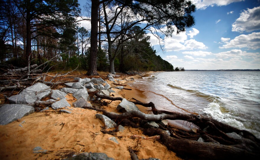 Colonists built the original glass-blowing kiln in Jamestown, Va., at this beach for easy access to the sand. Now the site is just inches above the water level.