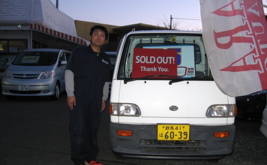 Naoki Sugawara, owner of Sugawara Autos in Morioka, can't find enough lightweight trucks to sell to fisherman who lost their vehicles to the tsunami.