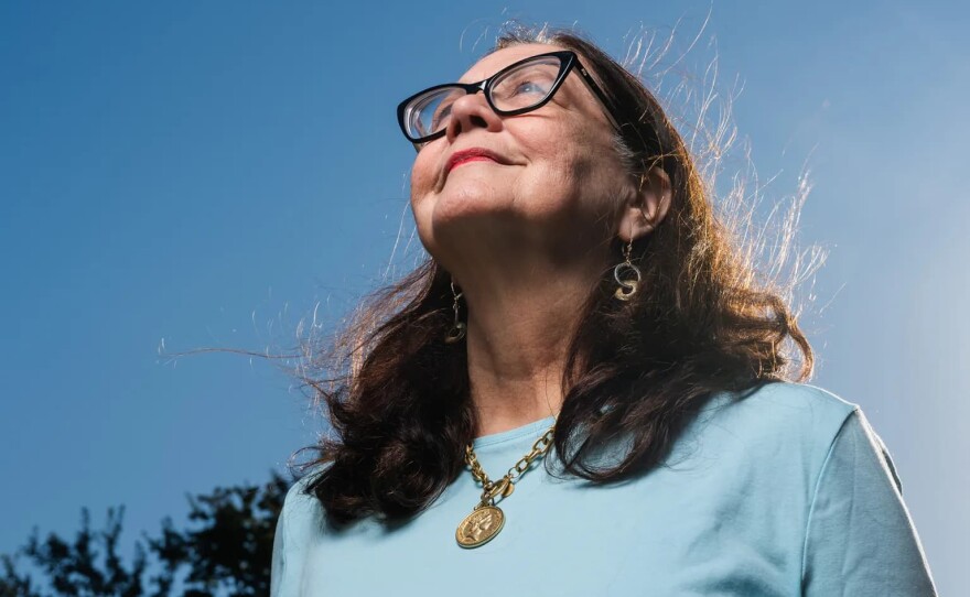 Mary Kuhn at her home in Lafayette on Oct. 10, 2025. Kuhn had urgent surgery delayed and denied by Blue Shield of California for over half a year before finally getting it approved in June of 2025.
