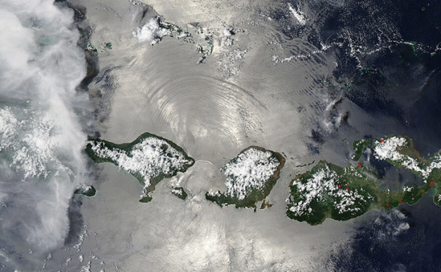 An image taken by NASA's Aqua satellite as it passes over Indonesia, captures evidence of an internal wave in the same general area where the KRI Nanggala submarine disappeared earlier this month.