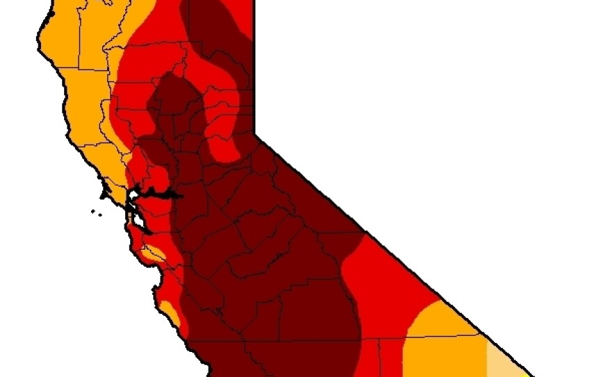 The U.S. Drought Monitor reports that more than 67 percent of California is experiencing "extreme drought." Only the tiniest sliver of the state has escaped the ongoing drought conditions.