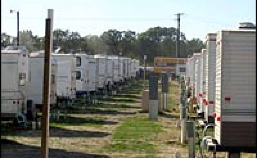 FEMA contractors have dubbed this trailer park near Baton Rouge "Renaissance Village." So far, FEMA has installed only about 2,400 trailers in Louisiana, a state that lost more than 200,000 homes in the hurricanes.