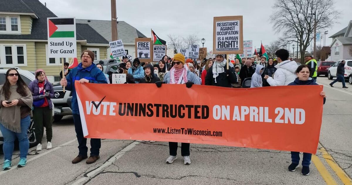 Protest vote over Biden's handling of Gaza lands in Wisconsin | KPBS ...