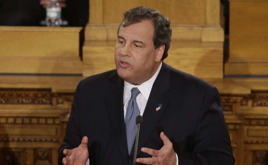 New Jersey Gov. Chris Christie delivers his State Of The State address Tuesday in Trenton, N.J.