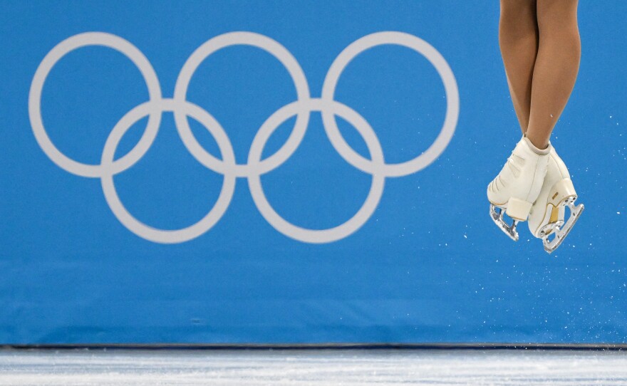 Belarus' Viktoriia Safonova competes in the women's single skating short program on Febr. 15, 2022.