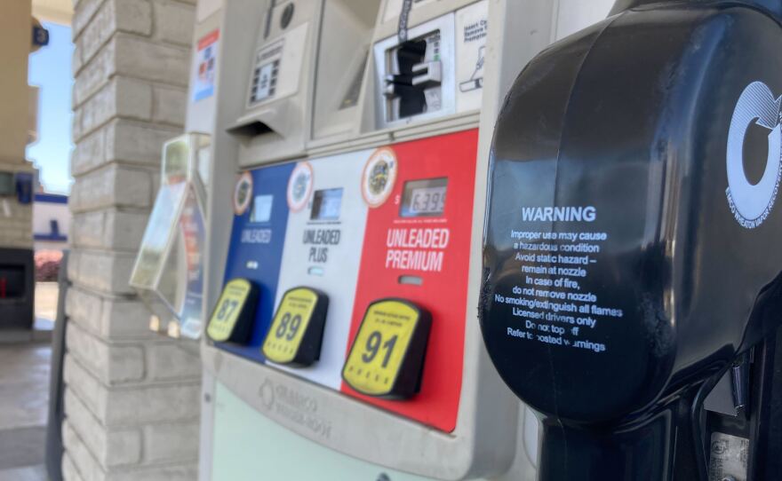 A gas pump at an Arco station in the Allied Gardens neighborhood of San Diego, Calif. March 22, 2022.