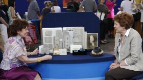 Joyce Jonas (left) appraises a collection of Izabel Coles jewelry &amp; drawings in San Jose, Calif. ANTIQUES ROADSHOW “Vintage San Jose, Hour 2” airs Monday, September 22 at 8/7C PM on PBS. 
