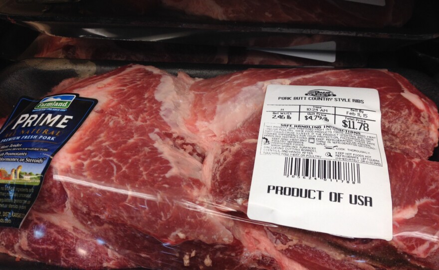 Since 2009, country-of-origin labels on packages of beef, pork, chicken and other kinds of meat have been mandatory. They are supposed to list where a harvested animal was born, raised, and slaughtered.