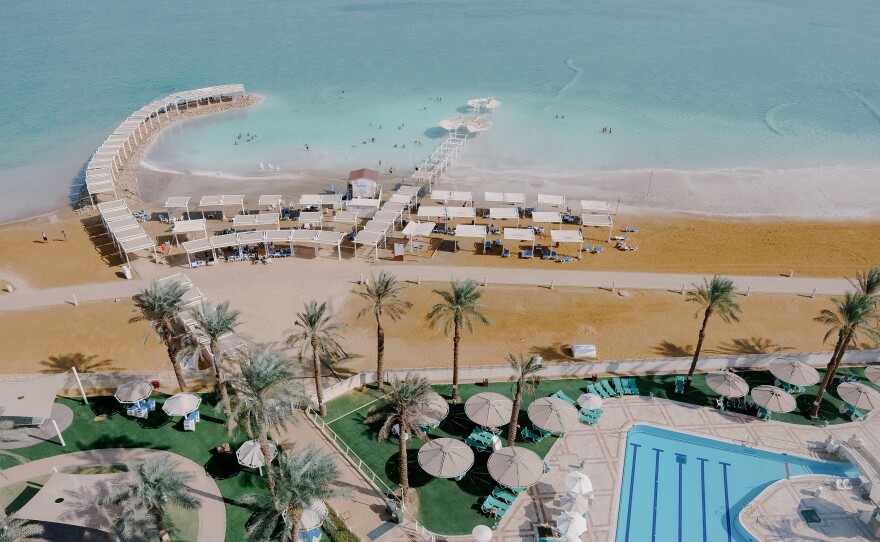 An aerial view of the Vert Hotel along the Dead Sea in Israel on Nov. 10.