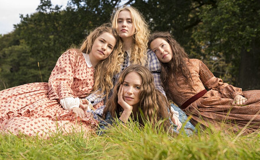 Willa Fitzgerald as Meg, Kathryn Newton as Amy, Maya Hawke as Jo, and Annes Elwy as Beth.