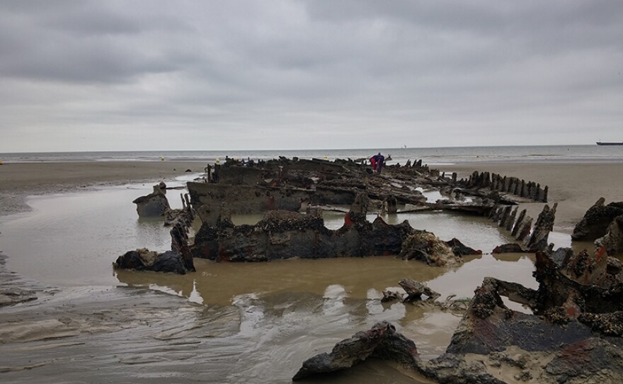 The MV Crested Eagle wreck, Dunkirk, France.