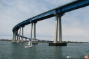 The Coronado Bridge connects Coronado Island to San Diego. 