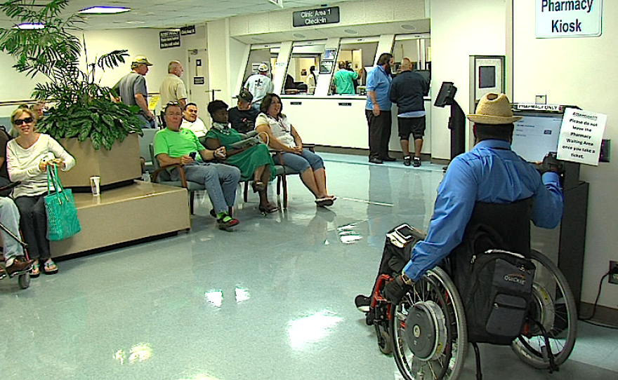 Patients wait their turn at the VA Medical Center in La Jolla on June 20, 2014. VA officials say existing patients can make an appointment to see their doctor within two weeks, but new patients often can't get in for six weeks.