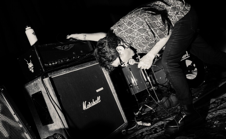 JJ Weber, of Obsolete Sun, performs at the seventh annual Aklasan Festival in San Francisco on Aug. 5, 2022.