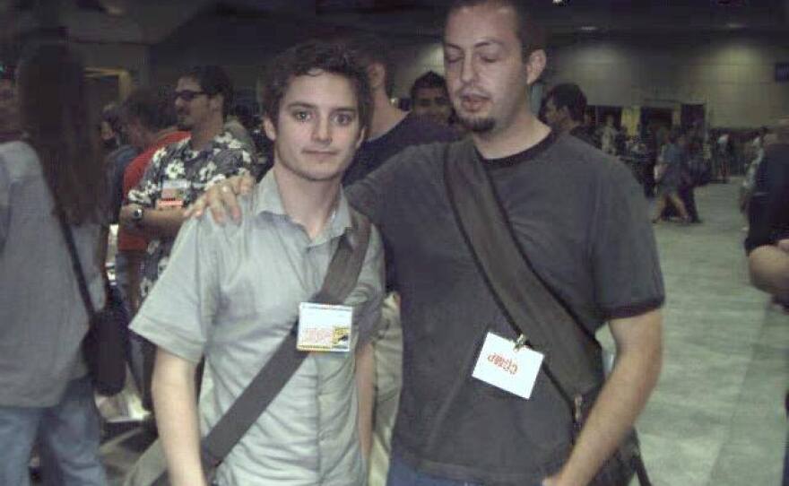 N.Y. Helewa snaps a photo with "Lord of the Rings" actor Elijah Wood on the Comic-Con exhibit floor in this undated photo.