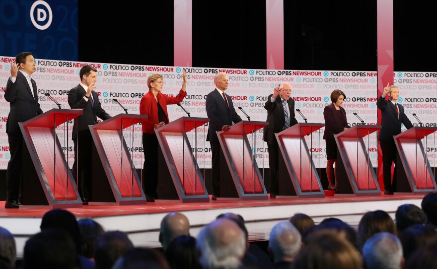 Democratic presidential candidates debate Thursday night at Loyola Marymount University in Los Angeles.